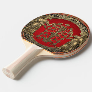 [310] Two Gold Ninurtas with Tree of Life Ping Pong Paddle