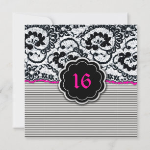 311-Alluring Lace - Sweet Sixteen Invitation
