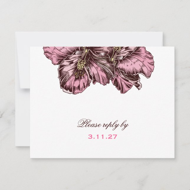 311-Aloha Hibiscus RSVP Card (Front)