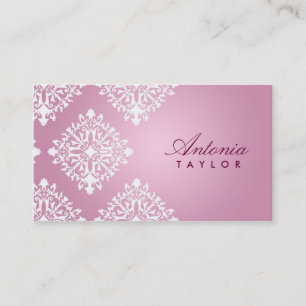 311 Antonia Pink et Blanc Damask Business Card