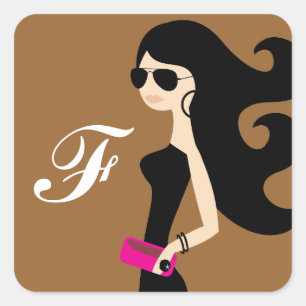 311 Aviator Fashionista Bronze Square Sticker
