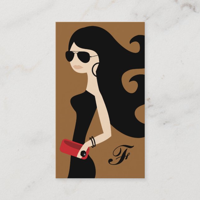 311 Aviator Fashionista Brunette Bronze Business Card (Front)