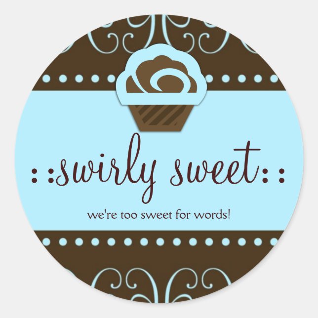 311 Baby Blue Swirly Sweet Classic Round Sticker (Front)