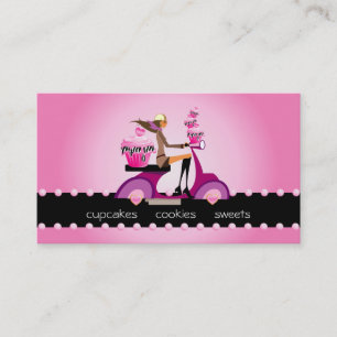 311 Bakery Business Card Zebra Cupcake Scooter