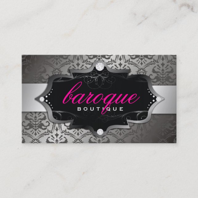 311 Baroque Boutique Hot Pink Business Card (Front)