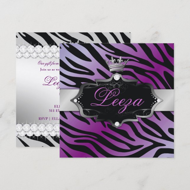 311-Baroque Princess Premium Metallic Invitation (Front/Back)