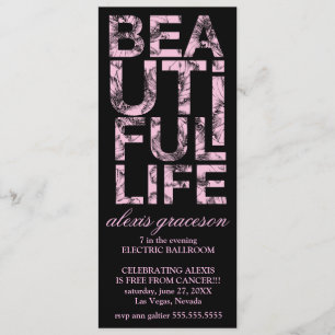 311 Beautiful Life Cancer Free Party Invitation