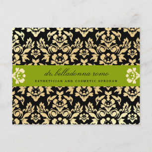 311-Belladonna Damask Lime Postcard