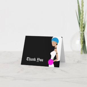 311 Blue Punk Bride Thank You Card