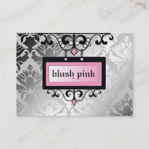 311-Blush Pink Boutique Sign   Damask Shimmer Business Card