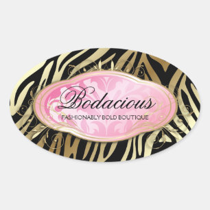 311 Bodacious Boutique Zebra Iridescent Pearl Oval Sticker