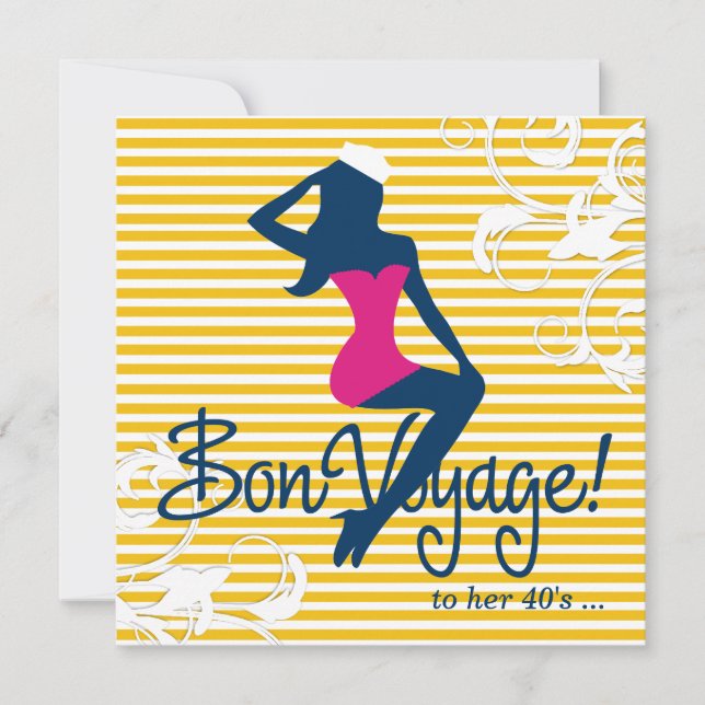 311-Bombshell Silhouette Nautical Theme Invitation (Front)