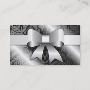 311-Bow-licious Shimmer Sugar Damask Business Card
