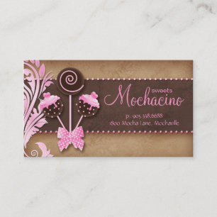 311 Cake Pops Business Card Bakery Vintage Pink
