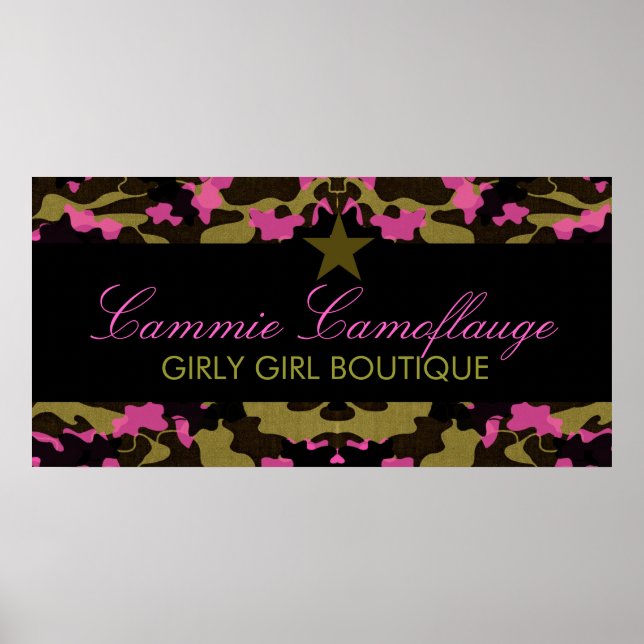 311 Camo Star Pink Banner Poster (Front)