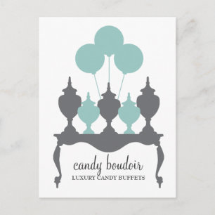 311 Candy Boudoir Rococo Robin Egg Blue & Grey Pos Postcard