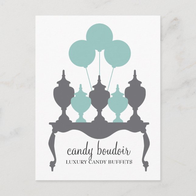 311 Candy Boudoir Rococo Robin Egg Blue & Grey Pos Postcard (Front)