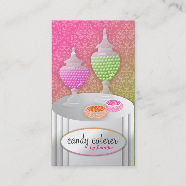 311-Candy Caterer _Candy Only Lollipop Fade Business Card (Front)