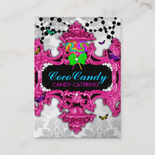 311 Candy Wonderland White Damask Business Card
