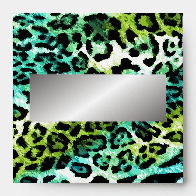 311 Chic Leopard Turquoise Lime Envelopes (Front)