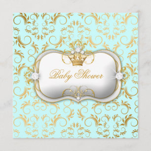 311 Ciao Bella Golden Divine Blue Baby Shower Invitation