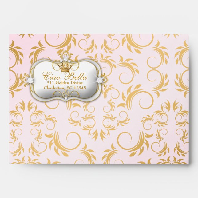 311-Ciao Bella Golden Divine Pink Envelope (Front)
