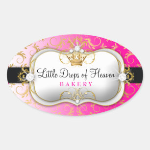 311 Ciao Bella Golden Divine Pink Oval Sticker