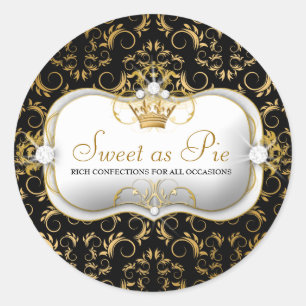 311 Ciao Bella Golden Divine Rich Black Classic Round Sticker