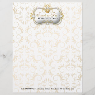 311 Ciao Bella Golden Divine Rich Black Personalized Letterhead