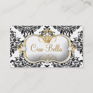 311 Ciao Bella & Lovey Dovey Damask Business Card
