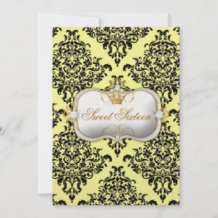 311 Ciao Bella & Lovey Dovey Damask Lemon Ice Invitation