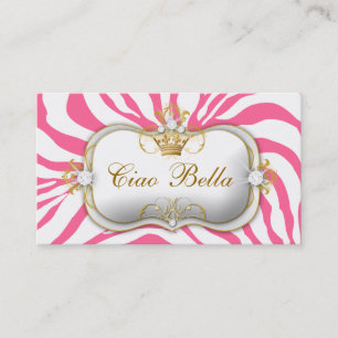 311-Ciao Bella Zebra Rose Pink Business Card