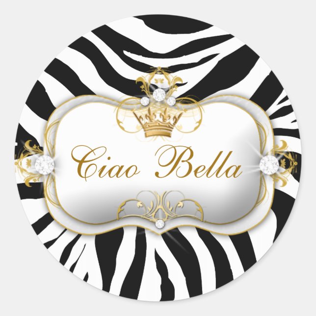 311 Ciao Bella Zebra Stripes Classic Round Sticker (Front)