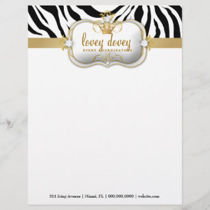 311 Ciao Bella Zebra Stripes Custom Letterhead