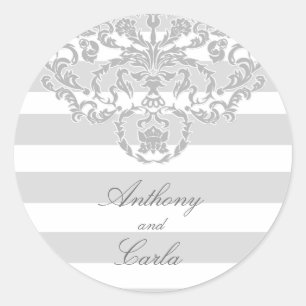 311-Classic Grey Nautical Mile Classic Round Sticker