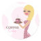 311 Coffee Cutie Blonde Wavy Sticker