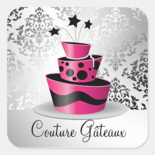 311 Couture Gâteaux Hot Pink Square Sticker