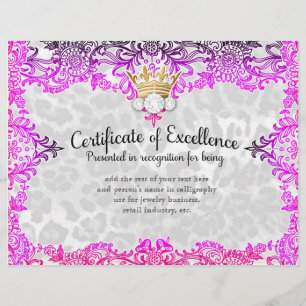 311 Crowning Certificate in Multi Coloured Lace