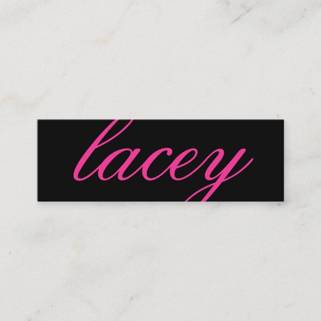 311-Custom Name Business Card Hot Pink Black (Front)