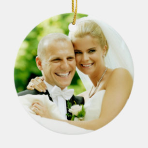 311-Custom Photo Our First Christmas Ceramic Ornament