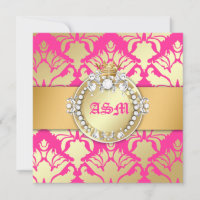 311-Damask Shimmer Queen Sweet Sixteen Golden Pink