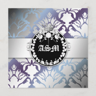 311-Damask Shimmer Queen Sweet Sixteen Hydrangea Invitation