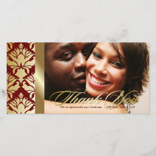 311-Damask Shimmer Thank You Golden Red Card