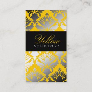 311-Damask Shimmer Yellow Jacket Business Card