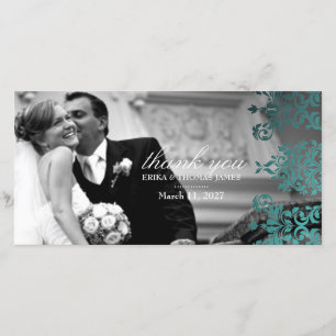 311-Dashing Damask Sea Garden Thank You Photo Card