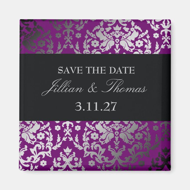 311-Dazzling Damask Extraordinary Purple Magnet (Front)