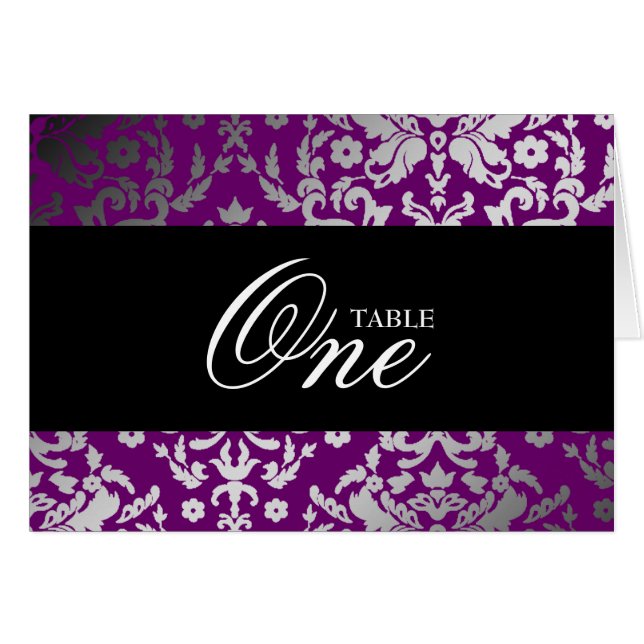 311-Dazzling Damask Extraordinary Purple Table car (Front Horizontal)