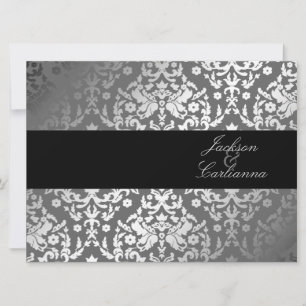 311 Dazzling Damask Grey Storm 6.5 x 8.75 Invitation