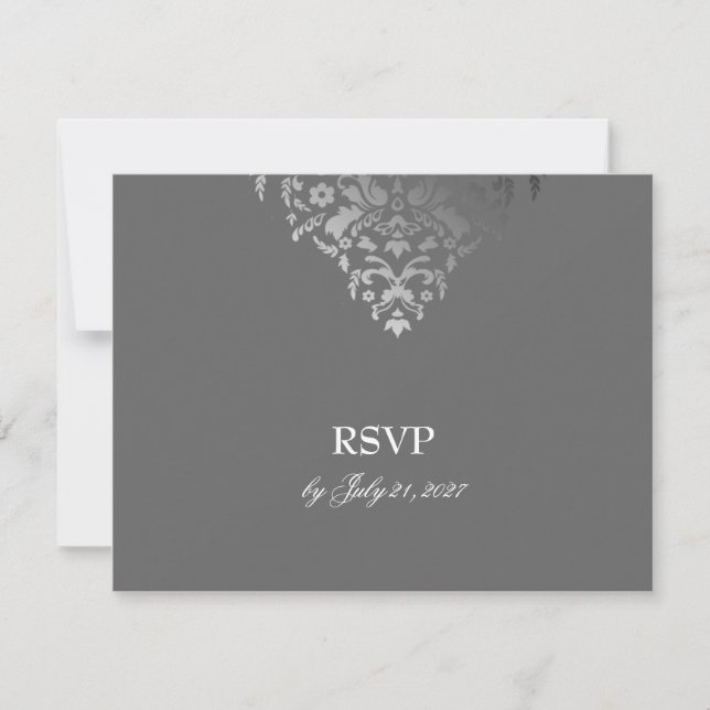311-Dazzling Damask Grey Storm RSVP card (Front)