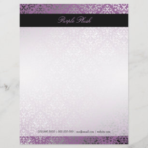 311-Dazzling Damask Purple Plush Letterhead Design
